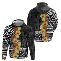 Samoa Tribal Hibiscus Flowers Zip Hoodie LT9 - Polynesian Pride