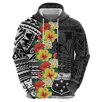 Samoa Tribal Hibiscus Flowers Zip Hoodie LT9 - Polynesian Pride