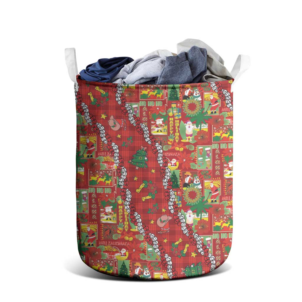 Mele Kalikimaka Pakalana Pikake Lei Laundry Basket Hawaiian Rodeo Paniolo Omaomao Palaka - Polynesian Pride