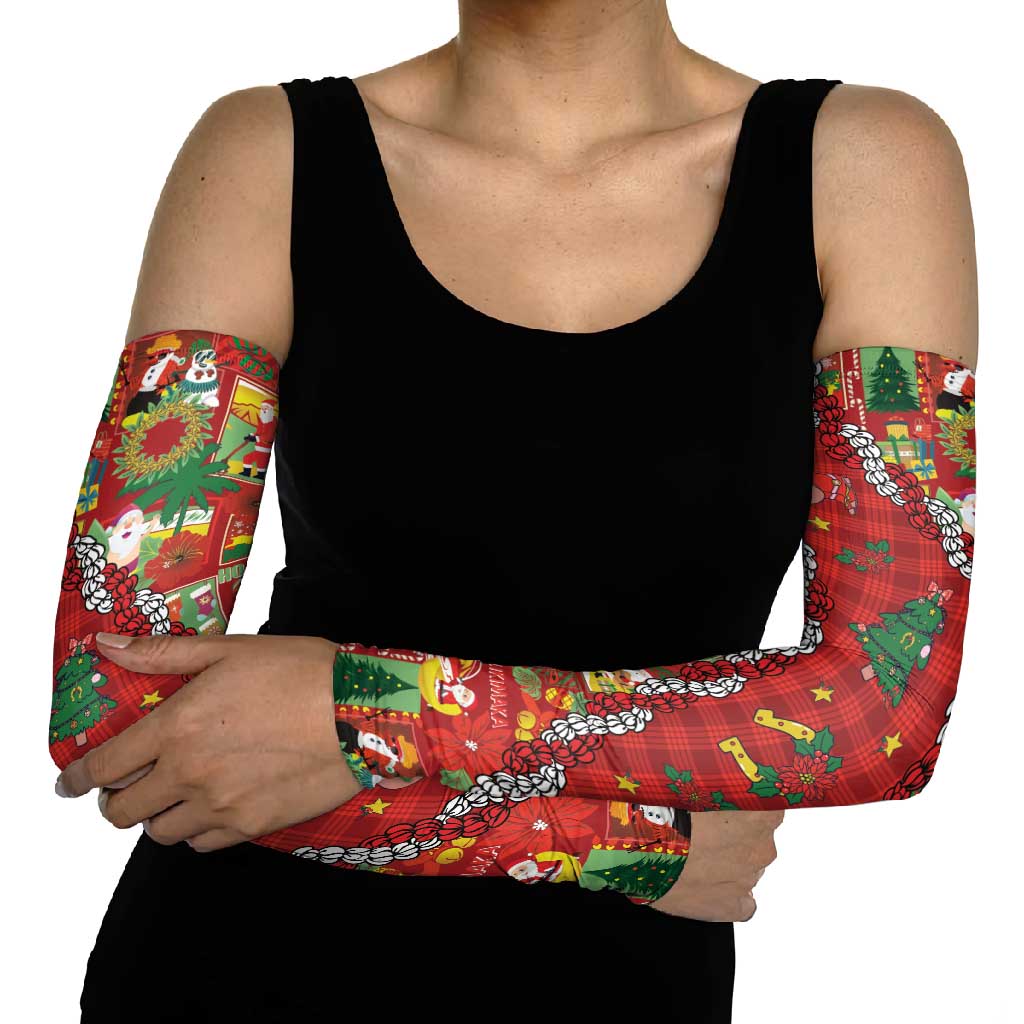 Mele Kalikimaka Pakalana Pikake Lei Arm Sleeves Hawaiian Rodeo Paniolo Omaomao Palaka - Polynesian Pride