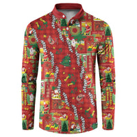 Mele Kalikimaka Pakalana Pikake Lei Button Sweatshirt Hawaiian Rodeo Paniolo Omaomao Palaka - Polynesian Pride