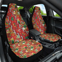 Mele Kalikimaka Pakalana Pikake Lei Car Seat Cover Hawaiian Rodeo Paniolo Omaomao Palaka - Polynesian Pride