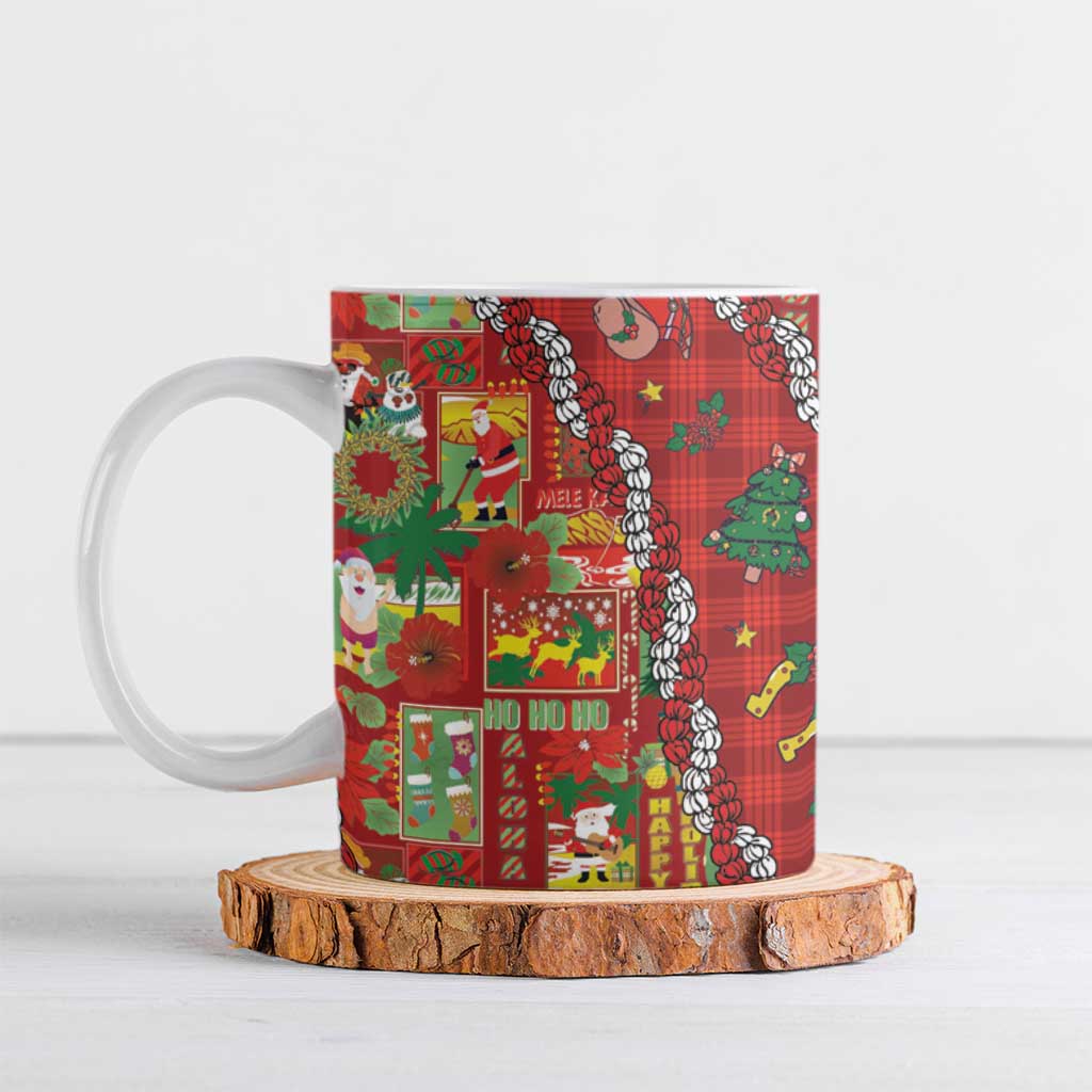 Mele Kalikimaka Pakalana Pikake Lei Ceramic Mug Hawaiian Rodeo Paniolo Omaomao Palaka - Polynesian Pride
