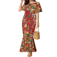 Mele Kalikimaka Pakalana Pikake Lei Family Matching Mermaid Dress and Hawaiian Shirt Hawaiian Rodeo Paniolo Omaomao Palaka - Polynesian Pride