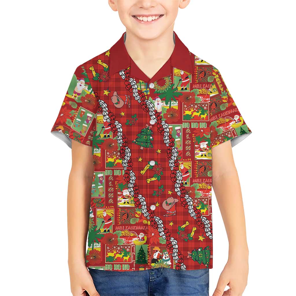 Mele Kalikimaka Pakalana Pikake Lei Kid Hawaiian Shirt Hawaiian Rodeo Paniolo Omaomao Palaka LT9 Kid Green - Polynesian Pride
