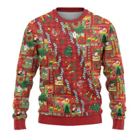 Mele Kalikimaka Pakalana Pikake Lei Ugly Christmas Sweater Hawaiian Rodeo Paniolo Omaomao Palaka - Polynesian Pride