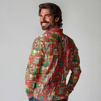 Mele Kalikimaka Pakalana Pikake Lei Long Sleeve Polo Shirt Hawaiian Rodeo Paniolo Omaomao Palaka - Polynesian Pride