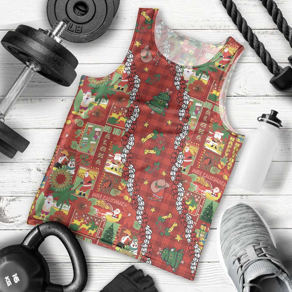 Mele Kalikimaka Pakalana Pikake Lei Men Tank Top Hawaiian Rodeo Paniolo Omaomao Palaka - Polynesian Pride