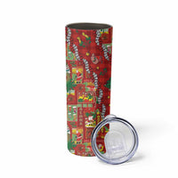 Mele Kalikimaka Pakalana Pikake Lei Skinny Tumbler Hawaiian Rodeo Paniolo Omaomao Palaka - Polynesian Pride