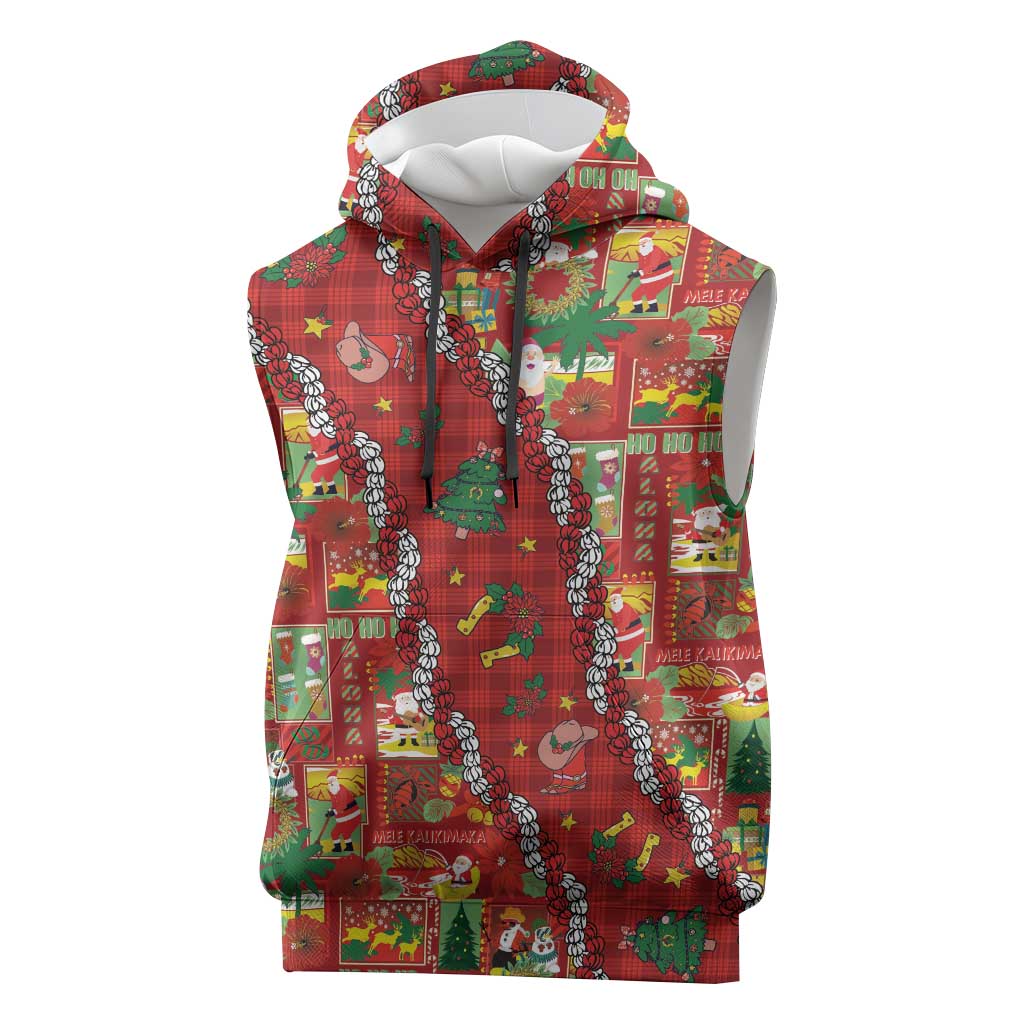 Mele Kalikimaka Pakalana Pikake Lei Sleeveless Hoodie Hawaiian Rodeo Paniolo Omaomao Palaka LT9 Green - Polynesian Pride