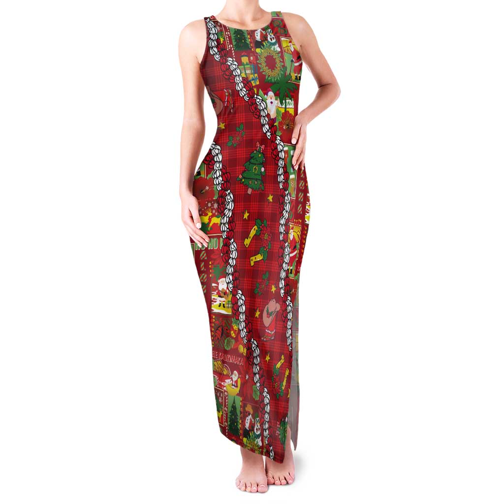 Mele Kalikimaka Pakalana Pikake Lei Tank Maxi Dress Hawaiian Rodeo Paniolo Omaomao Palaka - Polynesian Pride