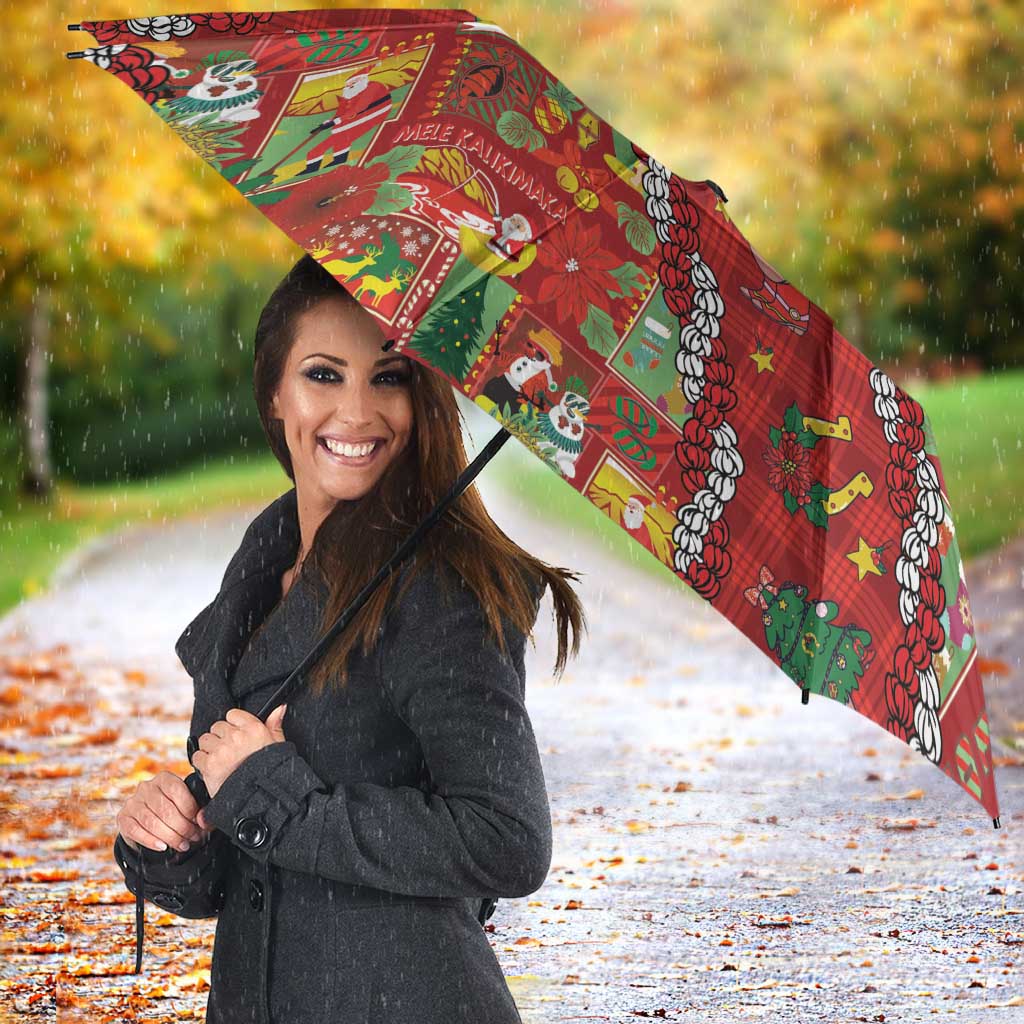Mele Kalikimaka Pakalana Pikake Lei Umbrella Hawaiian Rodeo Paniolo Omaomao Palaka - Polynesian Pride