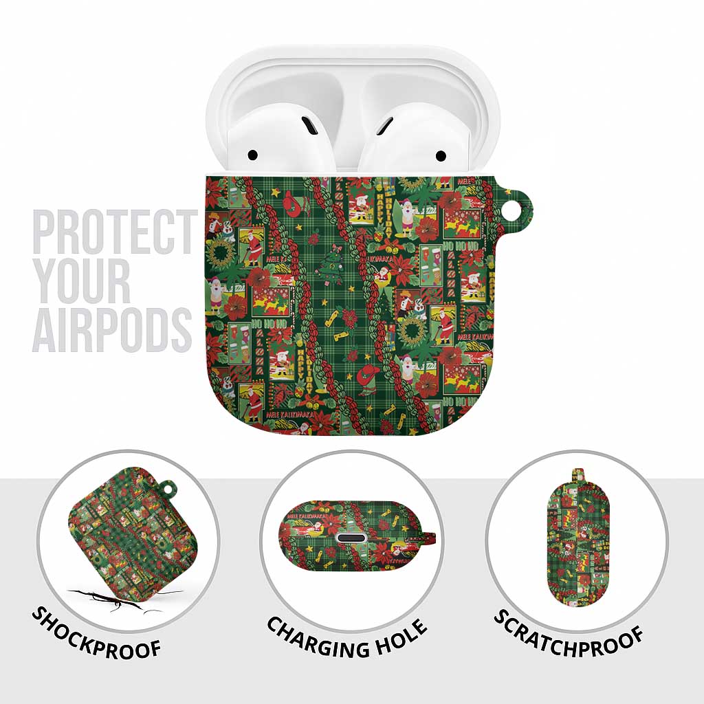 Mele Kalikimaka Pakalana Pikake Lei AirPods Case Hawaiian Rodeo Paniolo Ulaula Palaka - Polynesian Pride