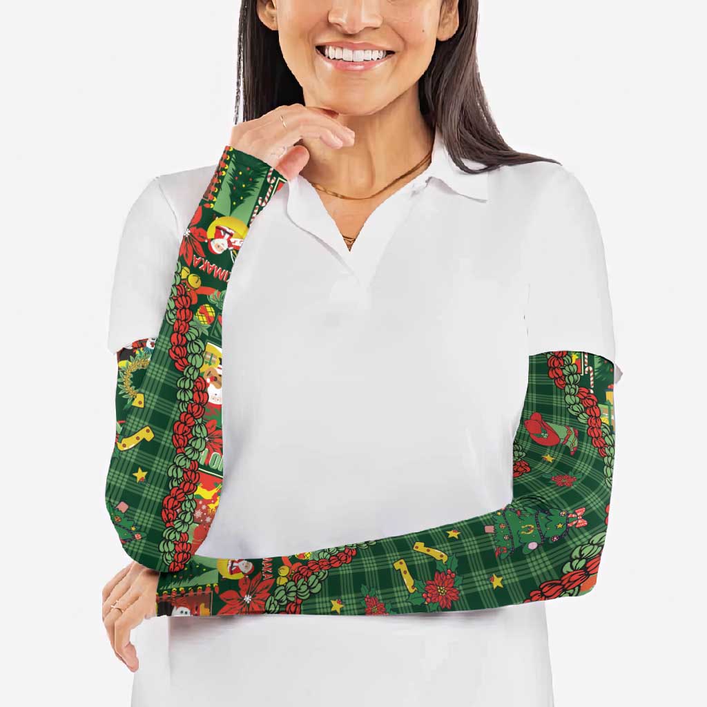 Mele Kalikimaka Pakalana Pikake Lei Arm Sleeves Hawaiian Rodeo Paniolo Ulaula Palaka - Polynesian Pride