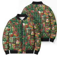 Mele Kalikimaka Pakalana Pikake Lei Bomber Puffer Jacket Hawaiian Rodeo Paniolo Ulaula Palaka - Polynesian Pride