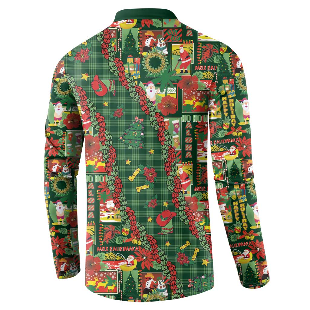 Mele Kalikimaka Pakalana Pikake Lei Button Sweatshirt Hawaiian Rodeo Paniolo Ulaula Palaka - Polynesian Pride