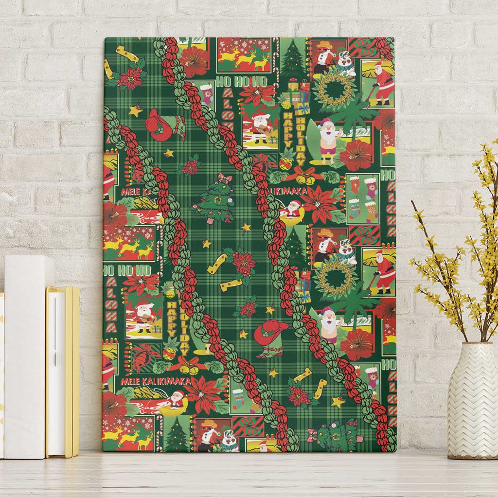 Mele Kalikimaka Pakalana Pikake Lei Canvas Wall Art Hawaiian Rodeo Paniolo Ulaula Palaka - Polynesian Pride