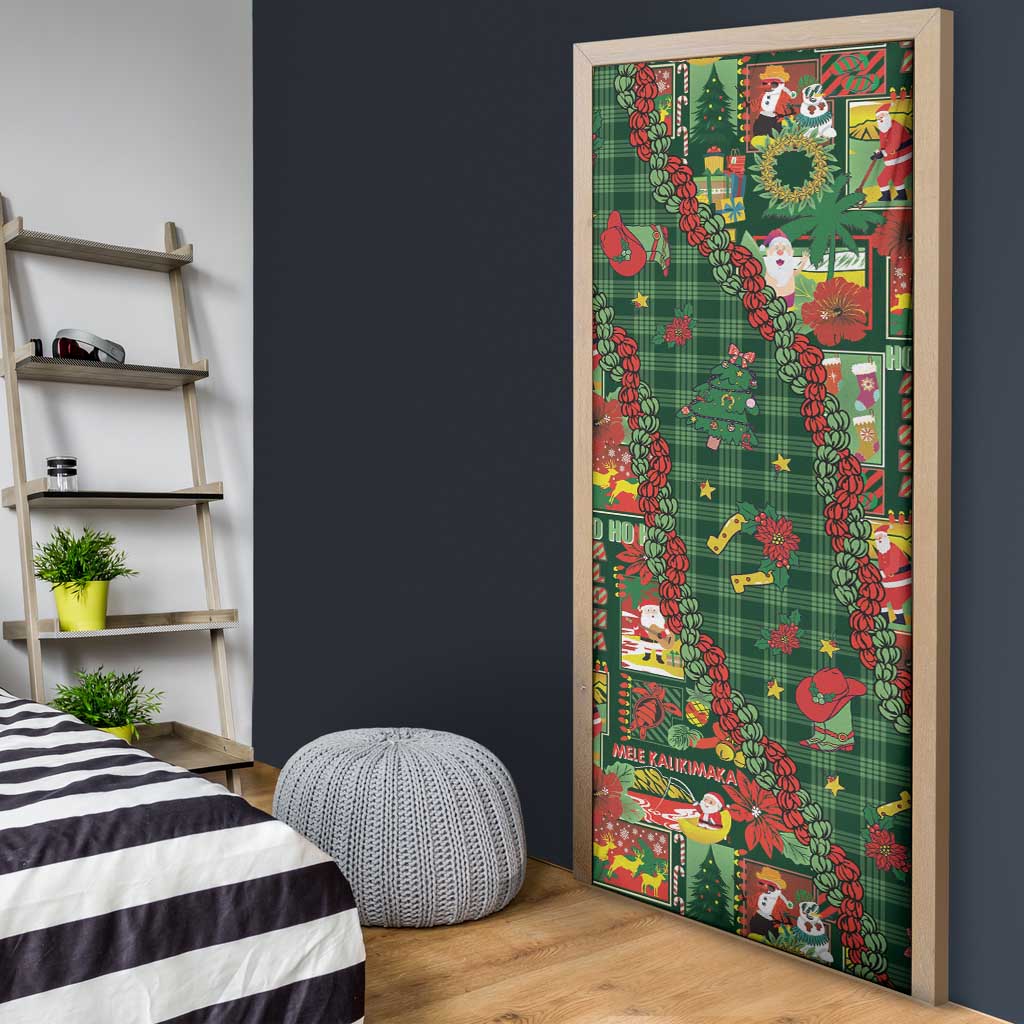 Mele Kalikimaka Pakalana Pikake Lei Door Cover Hawaiian Rodeo Paniolo Ulaula Palaka - Polynesian Pride