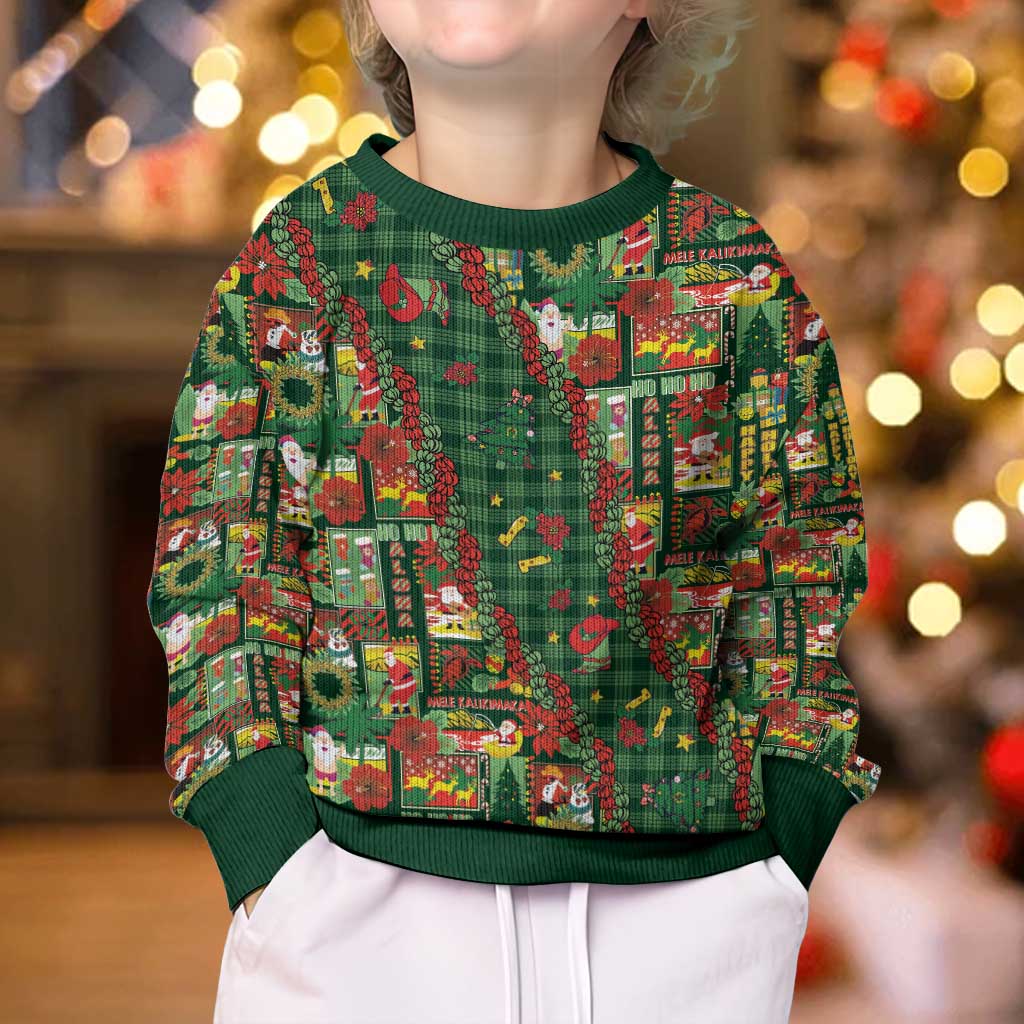 Mele Kalikimaka Pakalana Pikake Lei Kid Ugly Christmas Sweater Hawaiian Rodeo Paniolo Ulaula Palaka - Polynesian Pride