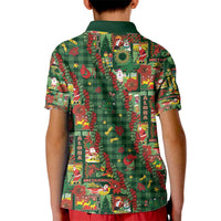 Mele Kalikimaka Pakalana Pikake Lei Kid Polo Shirt Hawaiian Rodeo Paniolo Ulaula Palaka - Polynesian Pride