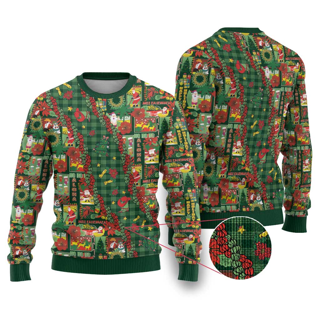 Mele Kalikimaka Pakalana Pikake Lei Ugly Christmas Sweater Hawaiian Rodeo Paniolo Ulaula Palaka - Polynesian Pride