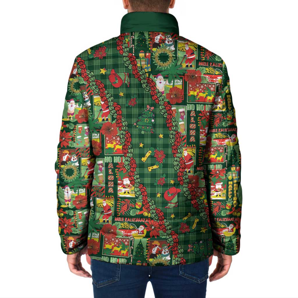 Mele Kalikimaka Pakalana Pikake Lei Padded Jacket Hawaiian Rodeo Paniolo Ulaula Palaka - Polynesian Pride