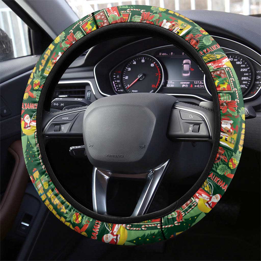 Mele Kalikimaka Pakalana Pikake Lei Steering Wheel Cover Hawaiian Rodeo Paniolo Ulaula Palaka - Polynesian Pride
