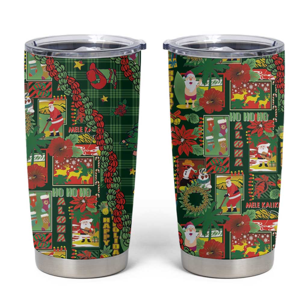 Mele Kalikimaka Pakalana Pikake Lei Tumbler Cup Hawaiian Rodeo Paniolo Ulaula Palaka - Polynesian Pride