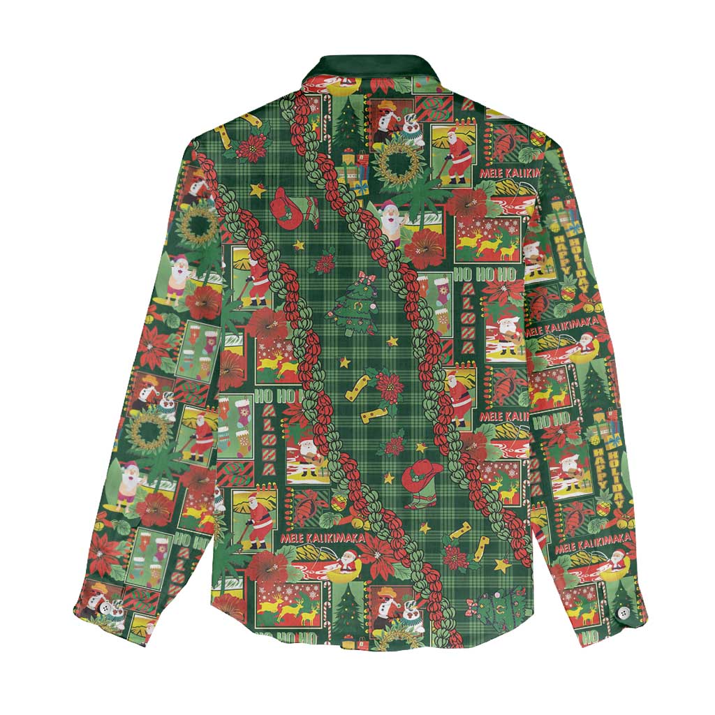 Mele Kalikimaka Pakalana Pikake Lei Women Casual Shirt Hawaiian Rodeo Paniolo Ulaula Palaka - Polynesian Pride