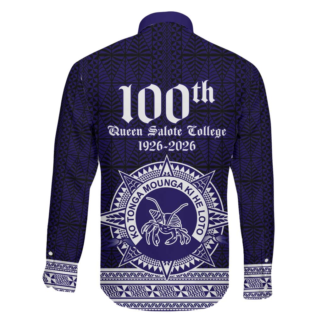 Tonga Queen Salote College 100 years Family Matching Off The Shoulder Long Sleeve Dress and Hawaiian Shirt QSC 1926-2026 Tongan Pattern LT9 - Polynesian Pride