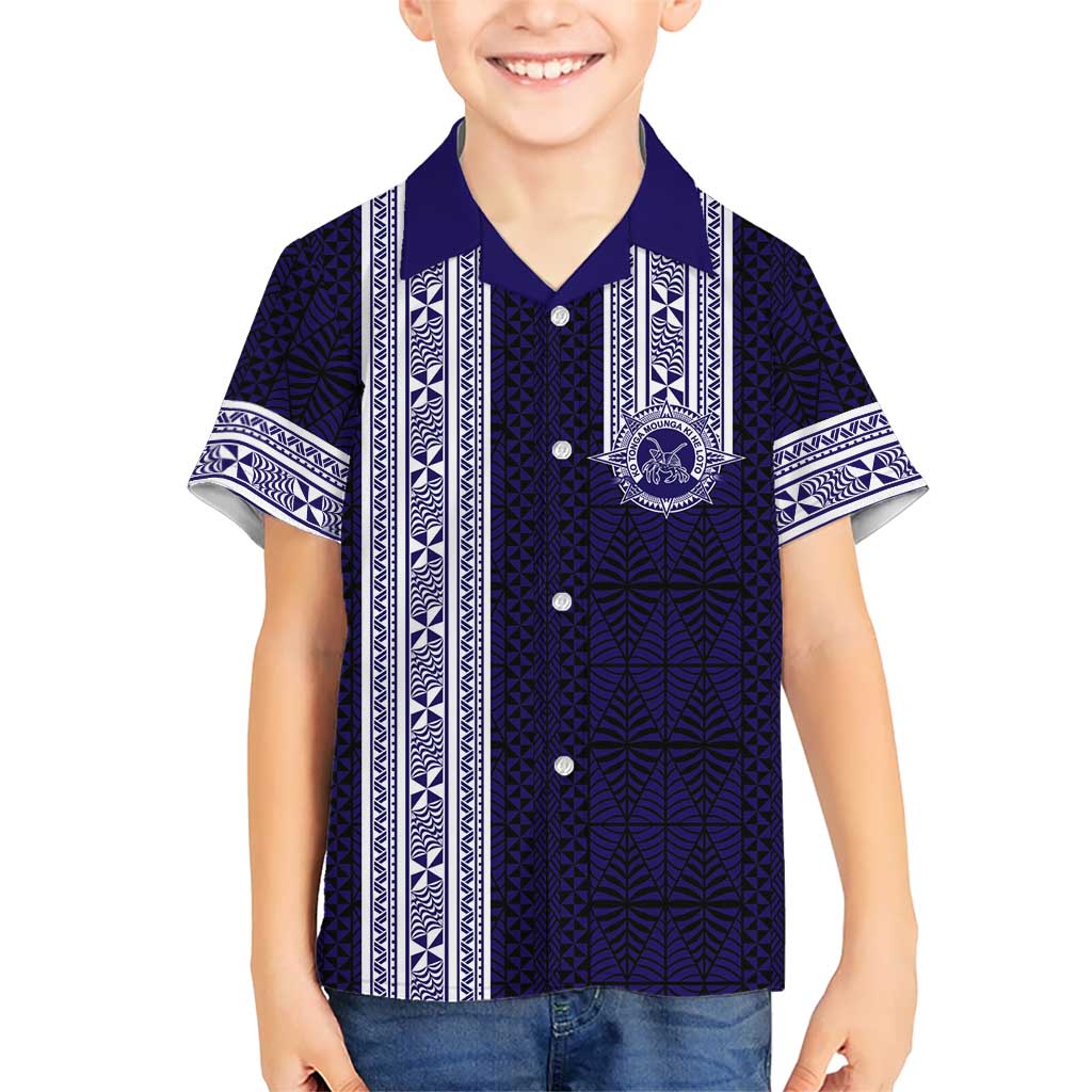 Tonga Queen Salote College 100 years Kid Hawaiian Shirt QSC 1926-2026 Tongan Pattern LT9 Kid Blue - Polynesian Pride