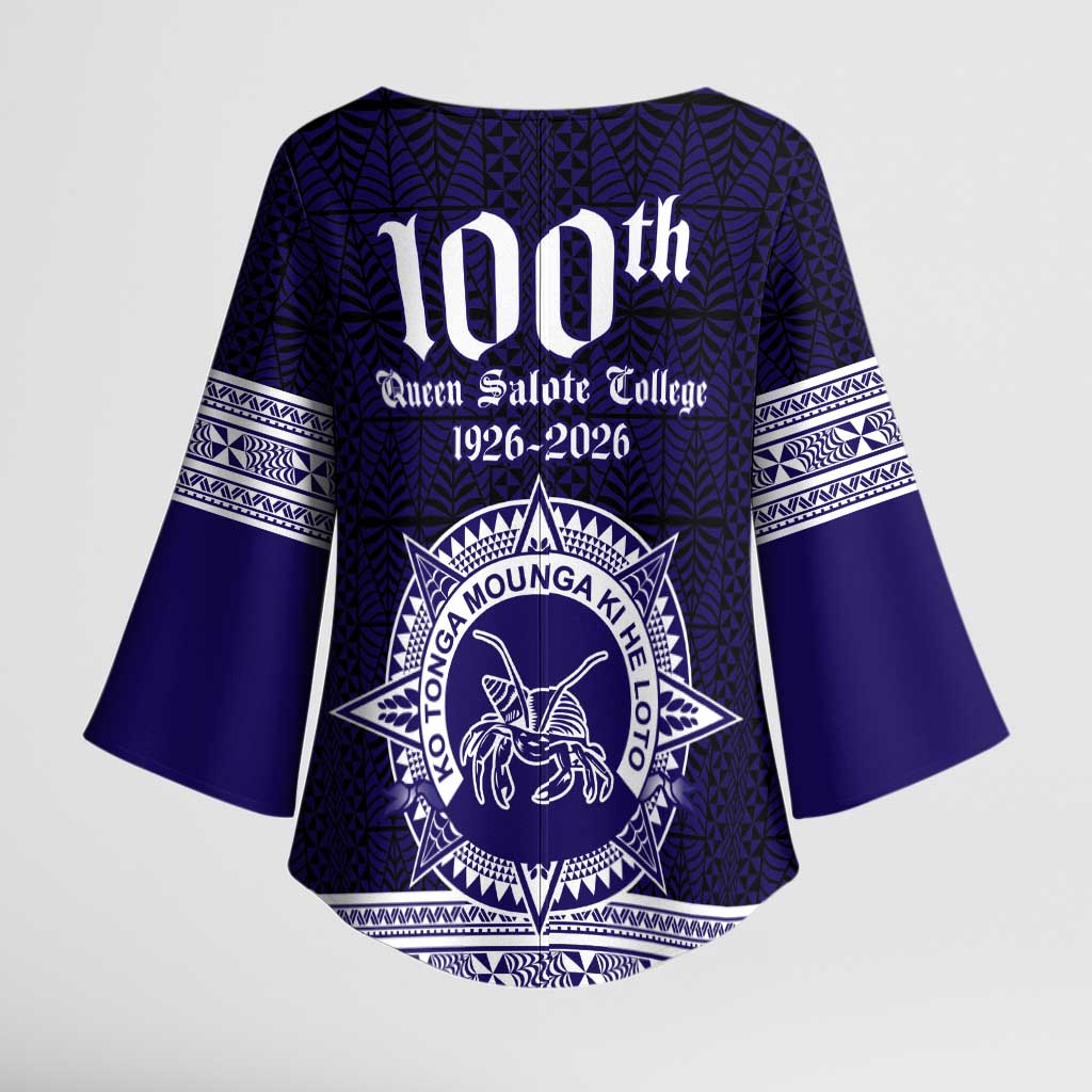 Tonga Queen Salote College 100 years Kimono Sleeve Blouse QSC 1926-2026 Tongan Pattern