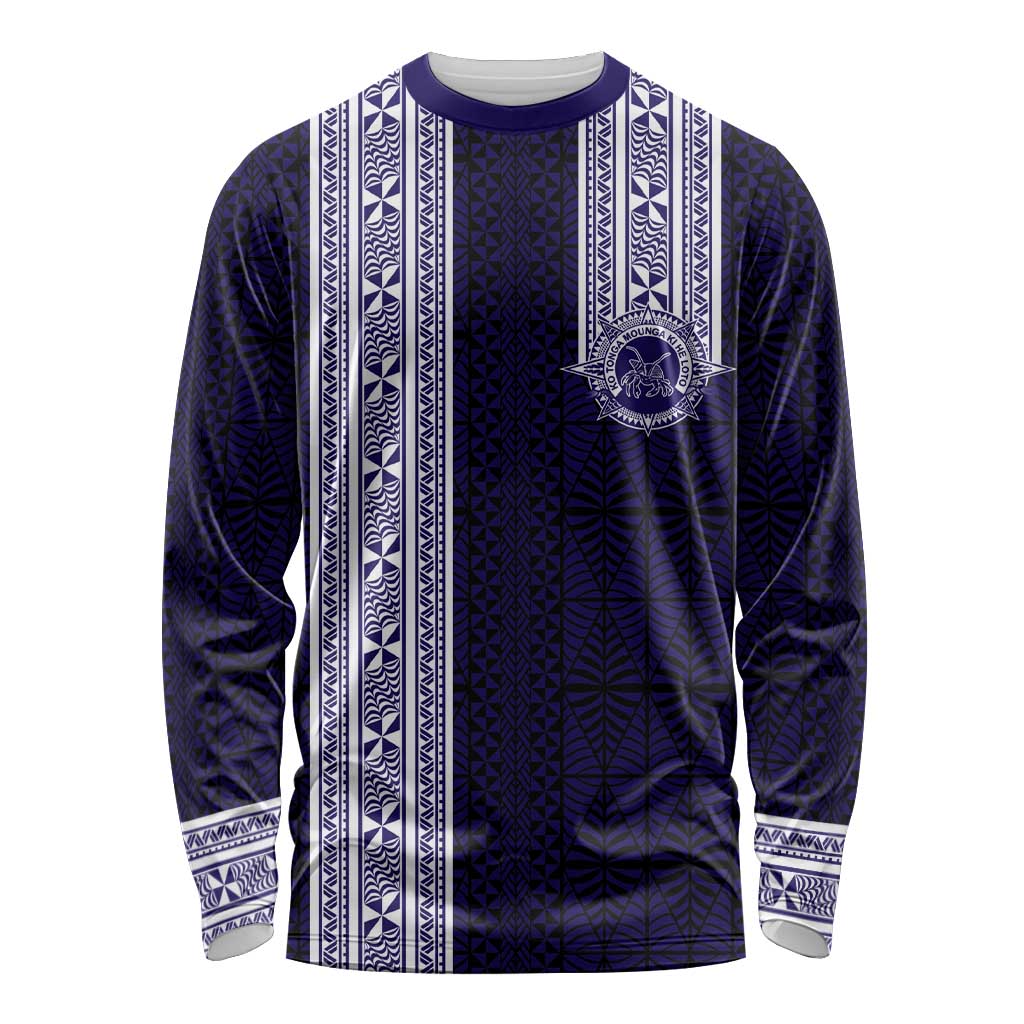 Tonga Queen Salote College 100 years Long Sleeve Shirt QSC 1926-2026 Tongan Pattern LT9 Unisex Blue - Polynesian Pride
