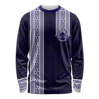 Tonga Queen Salote College 100 years Long Sleeve Shirt QSC 1926-2026 Tongan Pattern LT9 Unisex Blue - Polynesian Pride