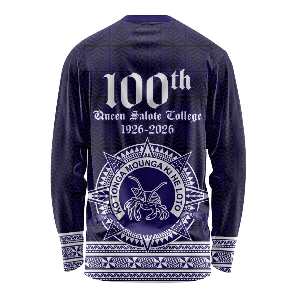 Tonga Queen Salote College 100 years Long Sleeve Shirt QSC 1926-2026 Tongan Pattern LT9 - Polynesian Pride