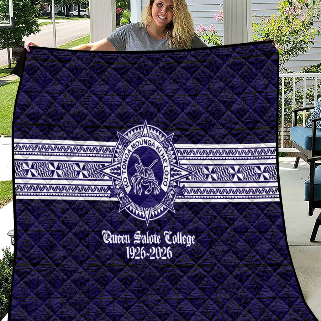 Tonga Queen Salote College 100 years Quilt QSC 1926-2026 Tongan Pattern LT9 Blue - Polynesian Pride