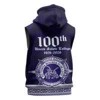 Tonga Queen Salote College 100 years Sleeveless Zip Hoodie QSC 1926-2026 Tongan Pattern LT9 - Polynesian Pride