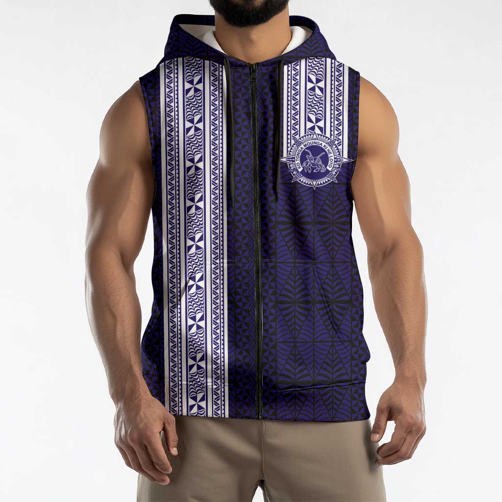 Tonga Queen Salote College 100 years Sleeveless Zip Hoodie QSC 1926-2026 Tongan Pattern LT9 - Polynesian Pride