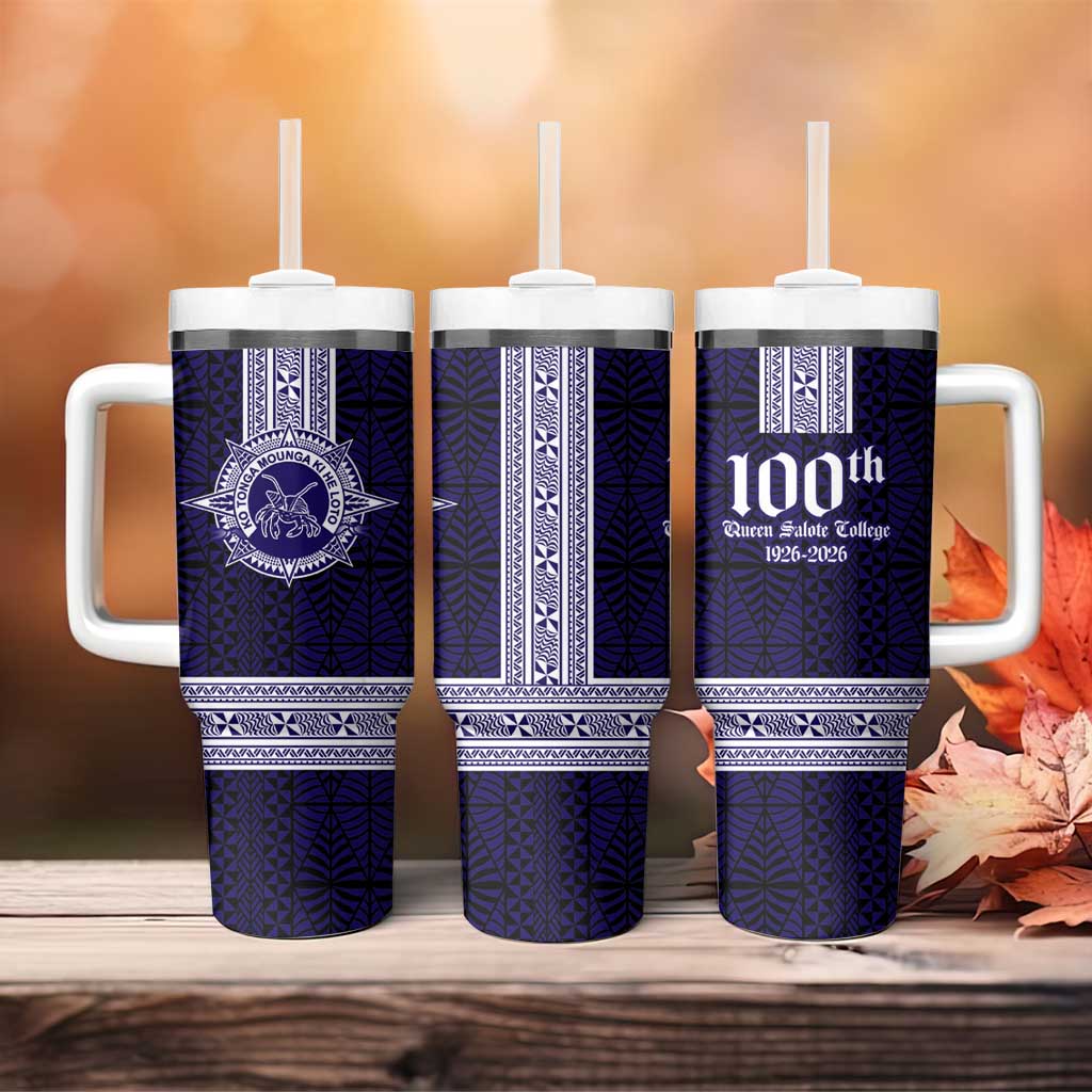 Tonga Queen Salote College 100 years Tumbler With Handle QSC 1926-2026 Tongan Pattern LT9 - Polynesian Pride