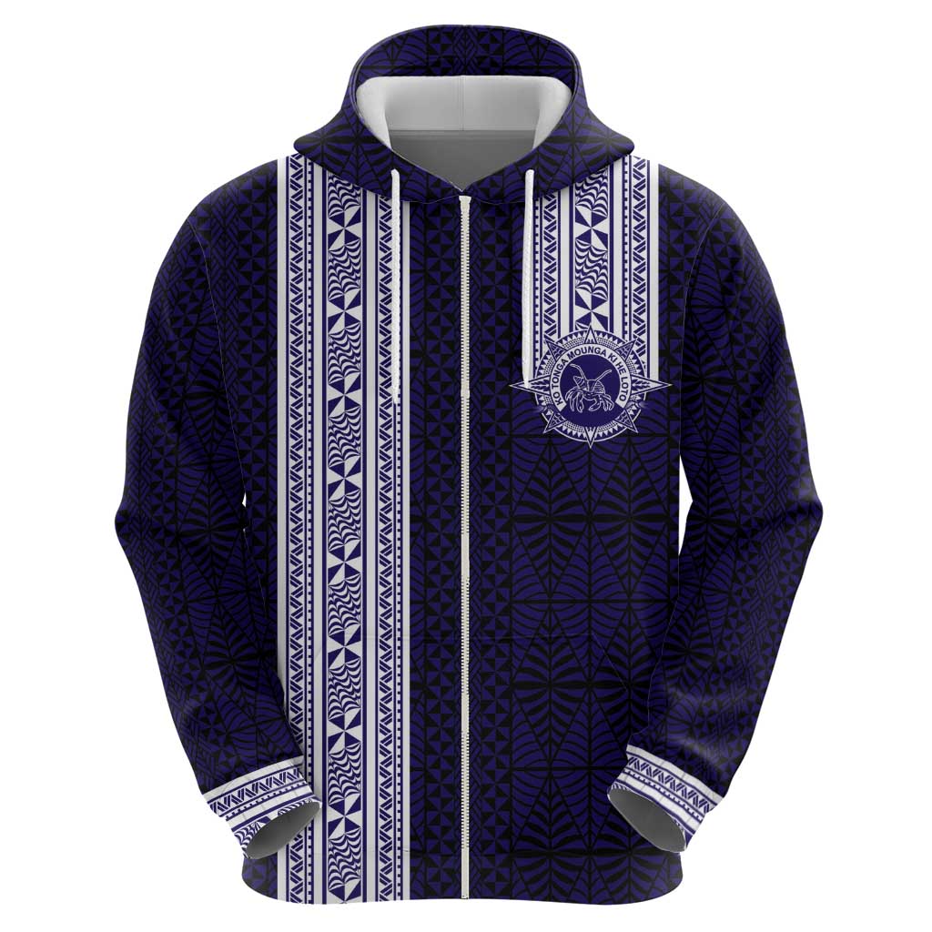 Tonga Queen Salote College 100 years Zip Hoodie QSC 1926-2026 Tongan Pattern LT9 - Polynesian Pride