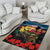 Kangaroo-Kiwi Soldier ANZAC Personalised Area Rug Golden Wattle and Pohutukawa Flowers