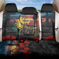 Kangaroo-Kiwi Soldier ANZAC Personalised Back Car Seat Cover Golden Wattle and Pohutukawa Flowers