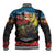 Kangaroo-Kiwi Soldier ANZAC Personalised Baseball Jacket Golden Wattle and Pohutukawa Flowers