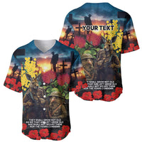 Kangaroo-Kiwi Soldier ANZAC Personalised Baseball Jersey Golden Wattle and Pohutukawa Flowers