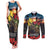 Kangaroo-Kiwi Soldier ANZAC Personalised Couples Matching Tank Maxi Dress and Long Sleeve Button Shirt Golden Wattle and Pohutukawa Flowers