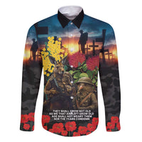 Kangaroo-Kiwi Soldier ANZAC Personalised Family Matching Long Sleeve Bodycon Dress and Hawaiian Shirt Golden Wattle and Pohutukawa Flowers