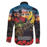 Kangaroo-Kiwi Soldier ANZAC Personalised Family Matching Off Shoulder Short Dress and Hawaiian Shirt Golden Wattle and Pohutukawa Flowers LT9 - Polynesian Pride