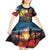 Kangaroo-Kiwi Soldier ANZAC Personalised Kid Short Sleeve Dress Golden Wattle and Pohutukawa Flowers