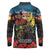 Kangaroo-Kiwi Soldier ANZAC Personalised Long Sleeve Polo Shirt Golden Wattle and Pohutukawa Flowers