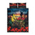 Kangaroo-Kiwi Soldier ANZAC Personalised Quilt Bed Set Golden Wattle and Pohutukawa Flowers